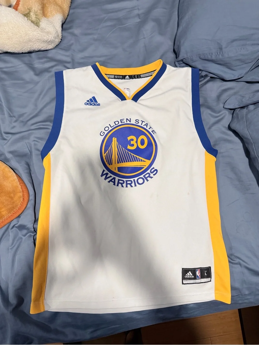 Adidas Stephen Curry #30 Golden State Warriors White Home Jersey Size L NBA